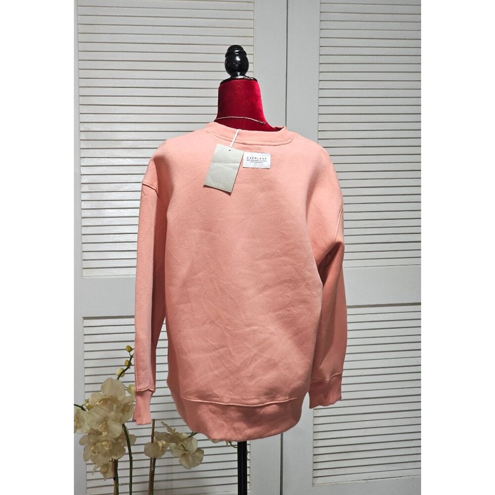 NWT Everlane Women's Coral Pink Cotton Merino Summer Crew Sweatershirt Sz S 1832 - Picture 4 of 11